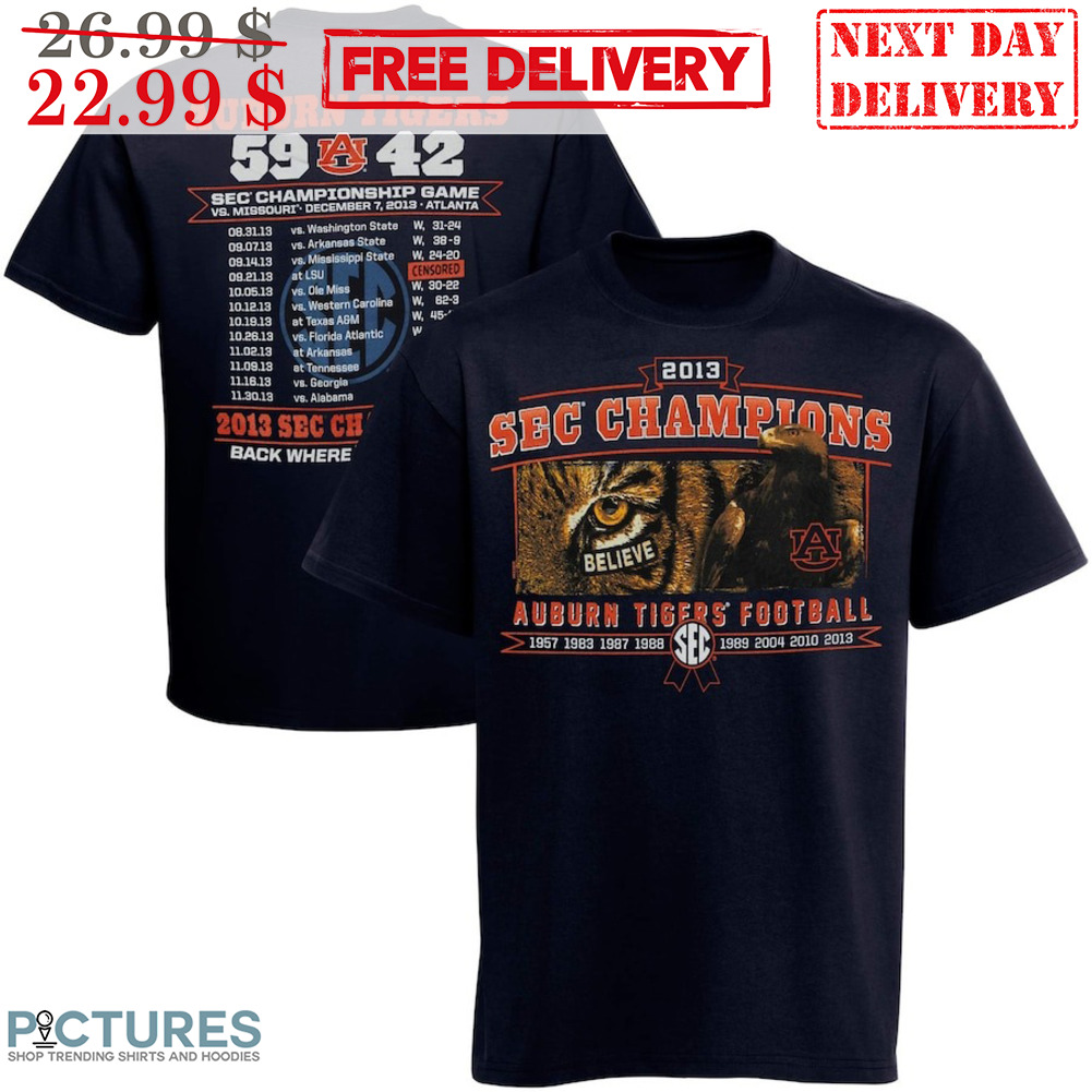 2013 Sec Champions Auburn Tigers Football Shirt