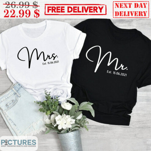 Custom Mr and Mrs Wedding Shirt