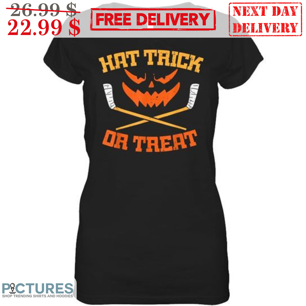 Hat Trick Or Treat Halloween Hockey Shirt