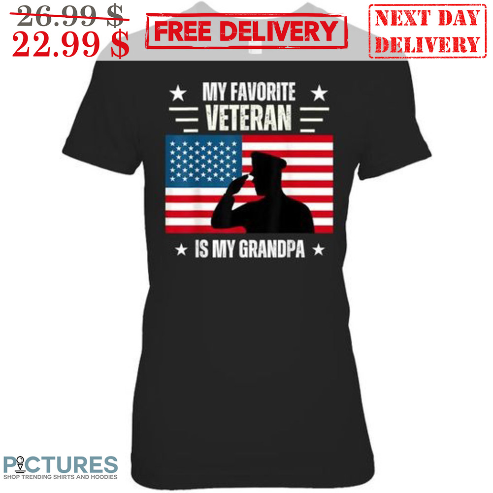 My Favorite Veteran Is My Grandpa American Flag Shirt