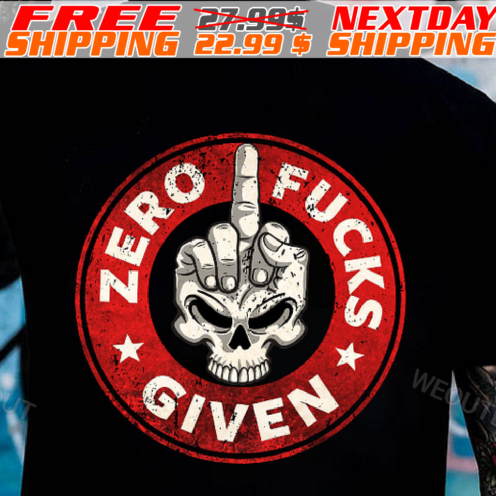 Skull Bone Hand Zero Fucks Given Shirt