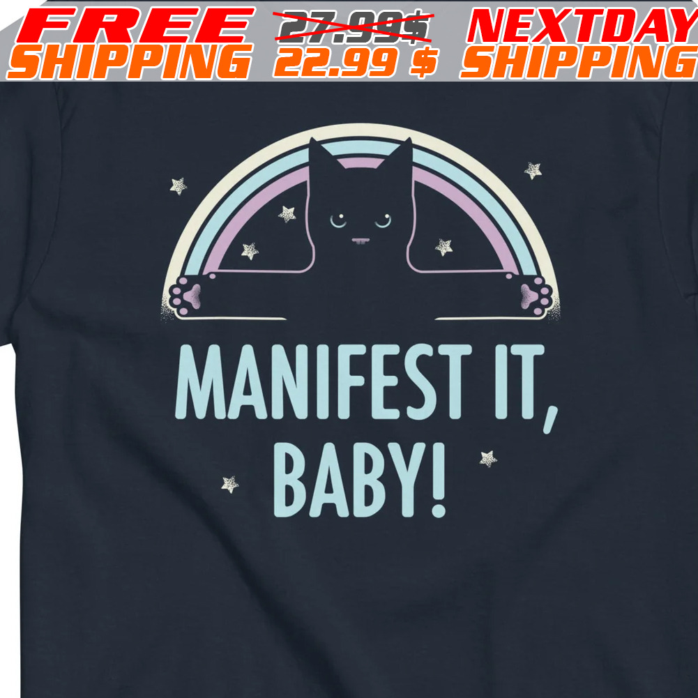 Black Cat Rainbow Manifest It Baby Shirt