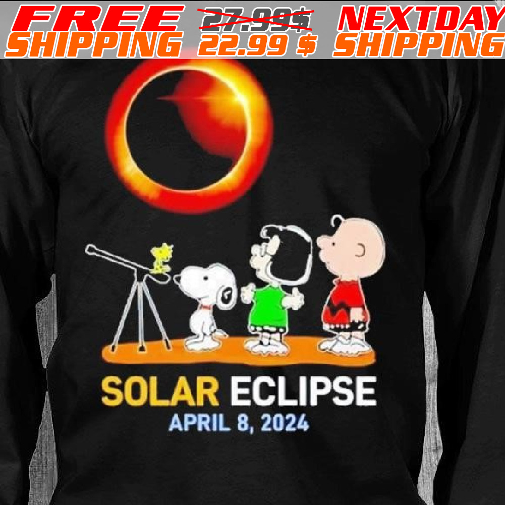 Peanuts Characters Watching Solar Eclipse April 8 2024 Shirt Shirt