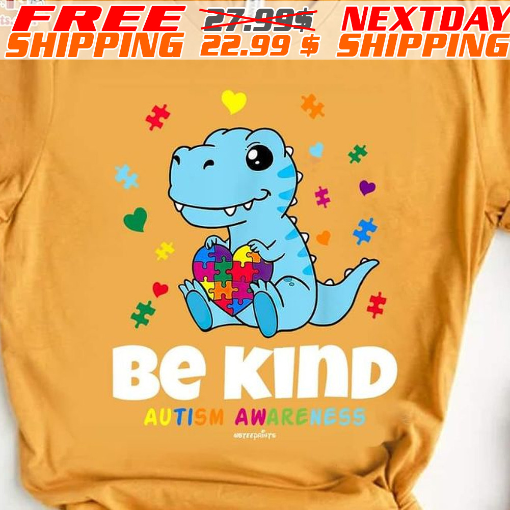 Dinosaur Be Kind Autism Awareness Shirt