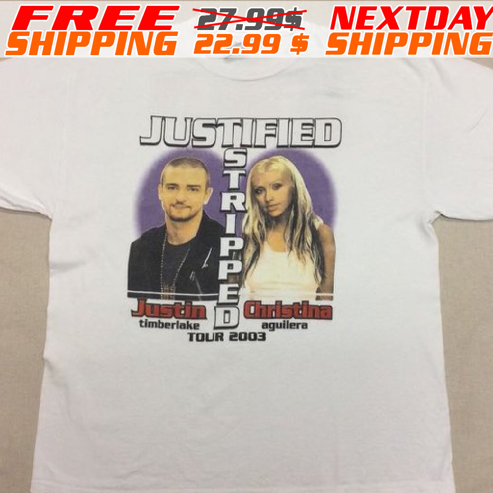 Vtg Christina Aguilera Justin Timberlake Justified Stripped Tour Shirt 2003 Shirt