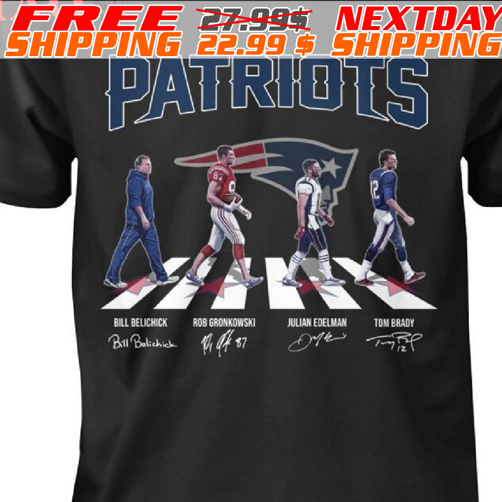 The Patriots Bill Belichick Rob Gronkowski Julian Edelman Tom Brady Walking Road Shirt