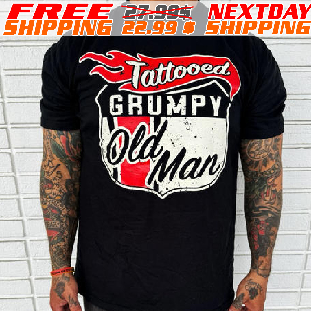 attooed Grumpy Old Man Mens Shirt