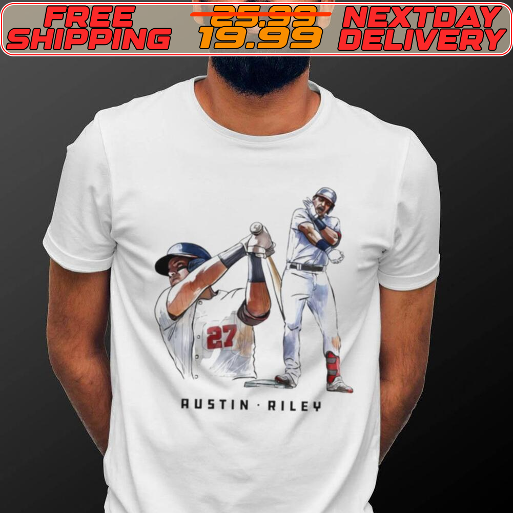 Austin Riley Player Atlanta Braves Baseball Pose Sketch Shirt