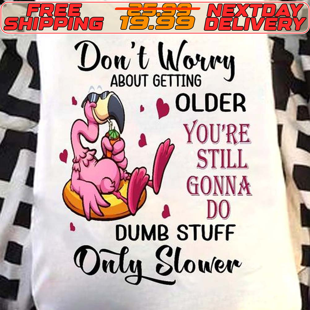 Flamingo Don’t Worry About Getting Older You’re Still Gonna Do Dumb Stuff Only Slower Shirt
