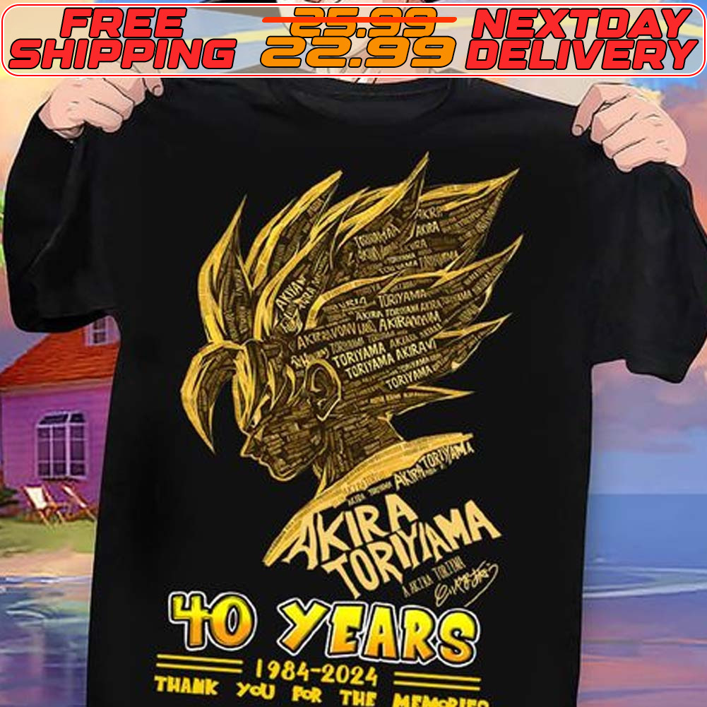 Akira Toriyama 40 Years 1984 2024 Thank You For The Memories Signature Shirt