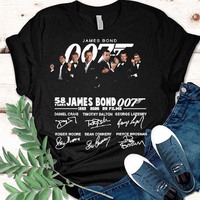 Best James Bond 58 Years 007 1962-2020 25 Films Signatures Shirt
