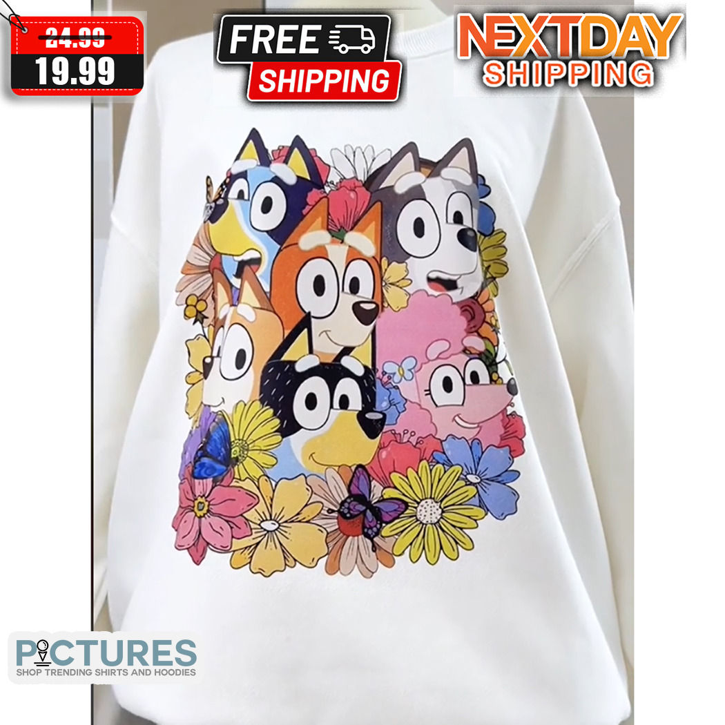 Bluey Friends Flowers Shirt