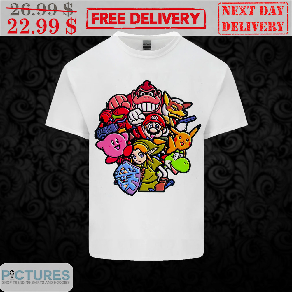 Super Mario Kirby Pikachu Shirt