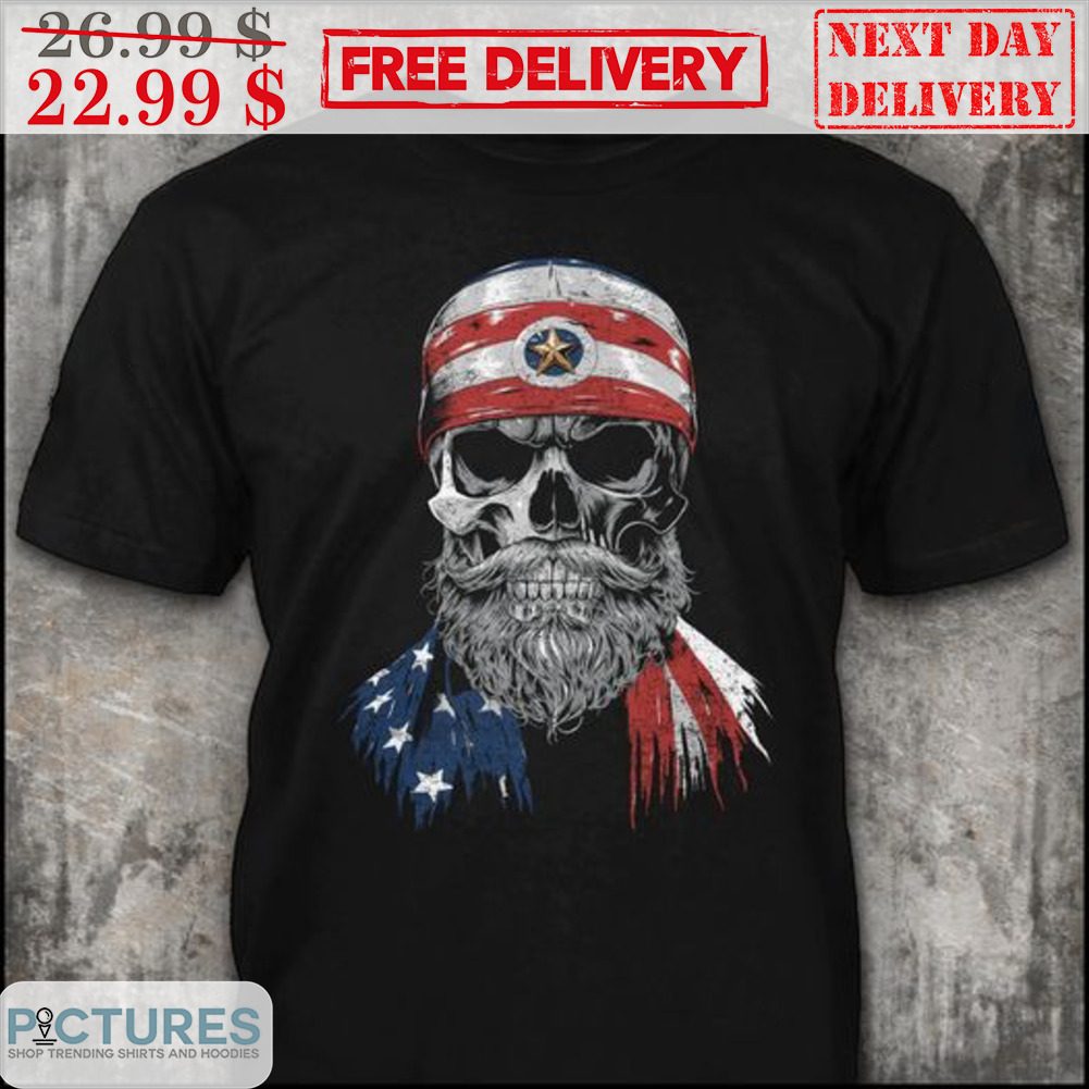 Skull Beard Biker American Shirt