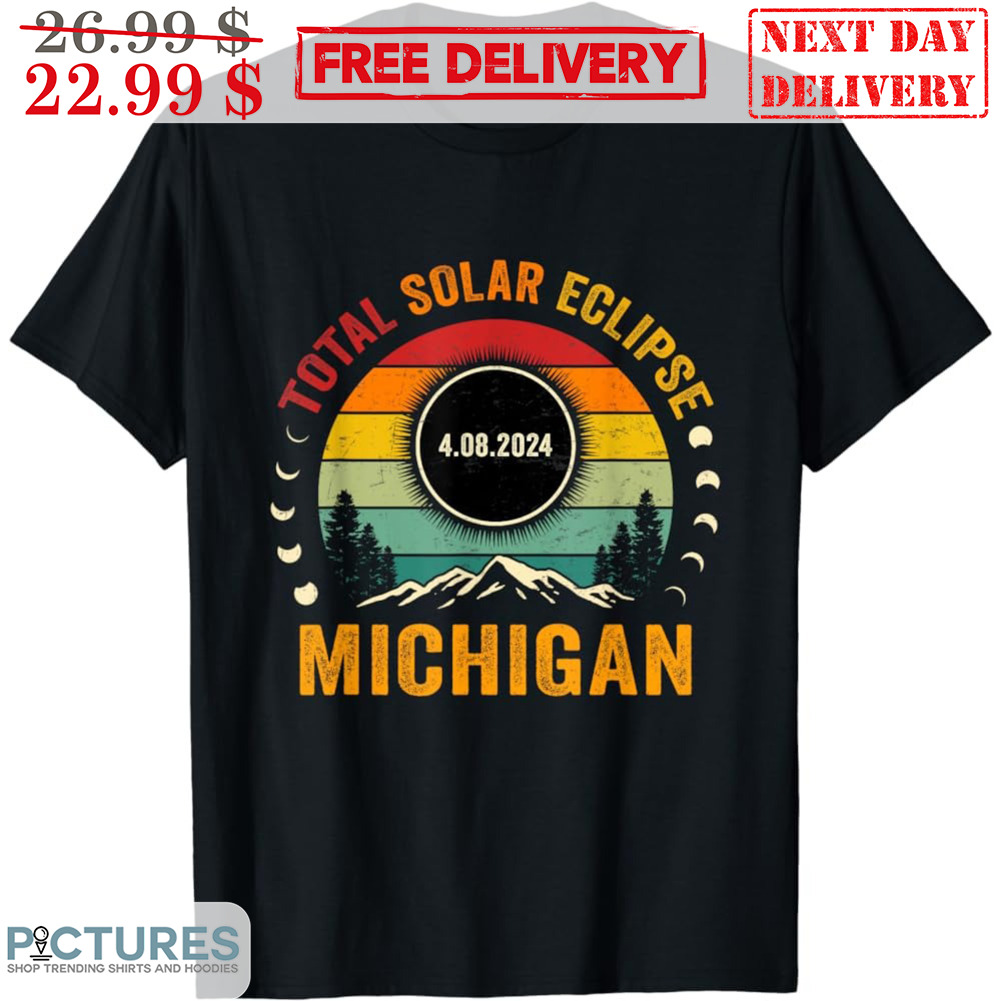 Total Solar Eclipse Michigan Retro Vintage Shirt