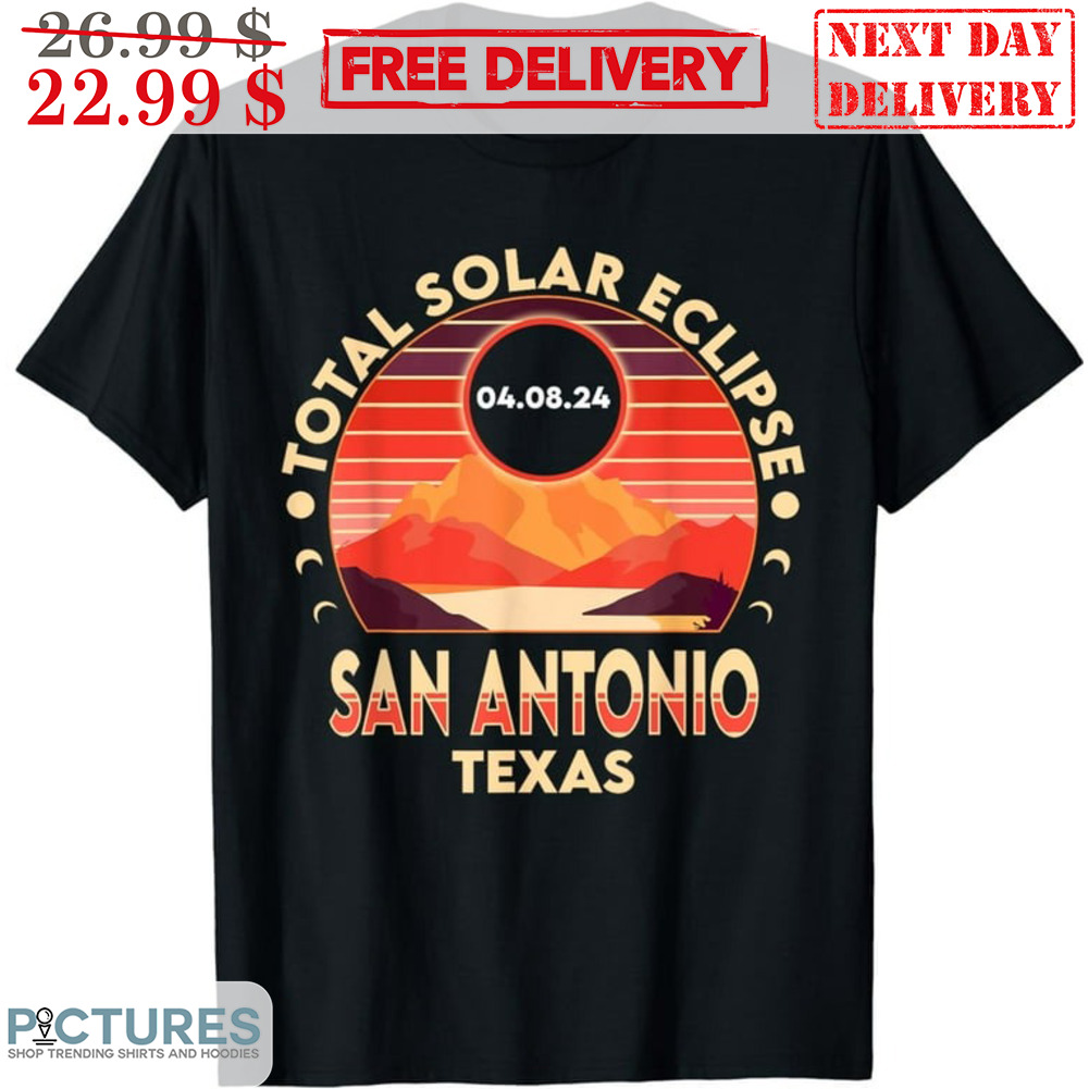 Total Solar Eclipse San Antonio Texas 4 08 2024 Retro Shirt