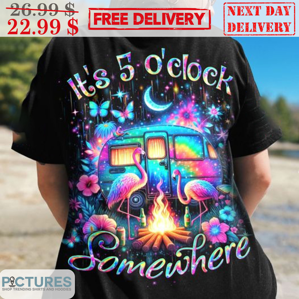 Flamingo It's 5 O'clock Somewhere Colorful Shirt