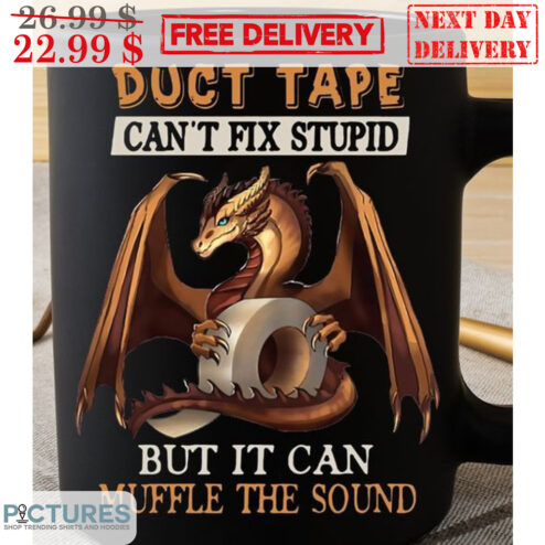 Dragon Duct Tape Can't Fix Stupid But It Can Muffle The Sound Mug