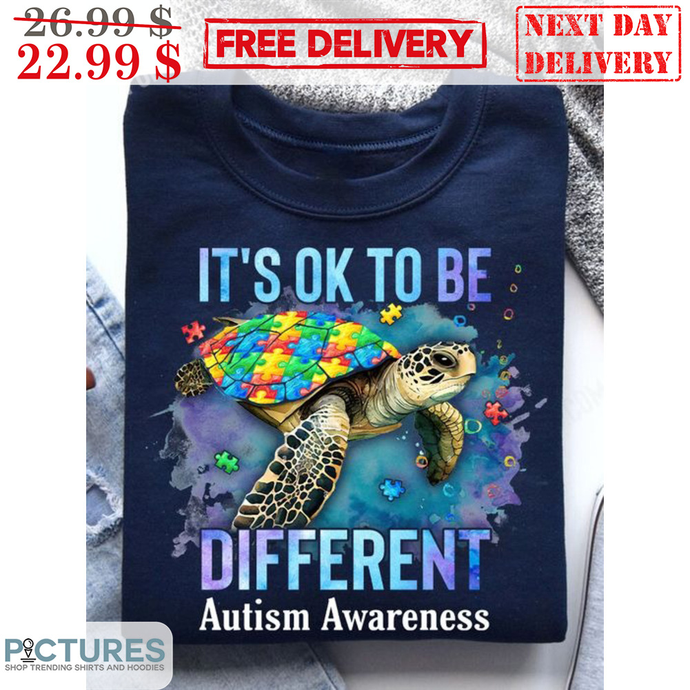 Turtle It's Ok To Be Different Autism Awareness Shirt