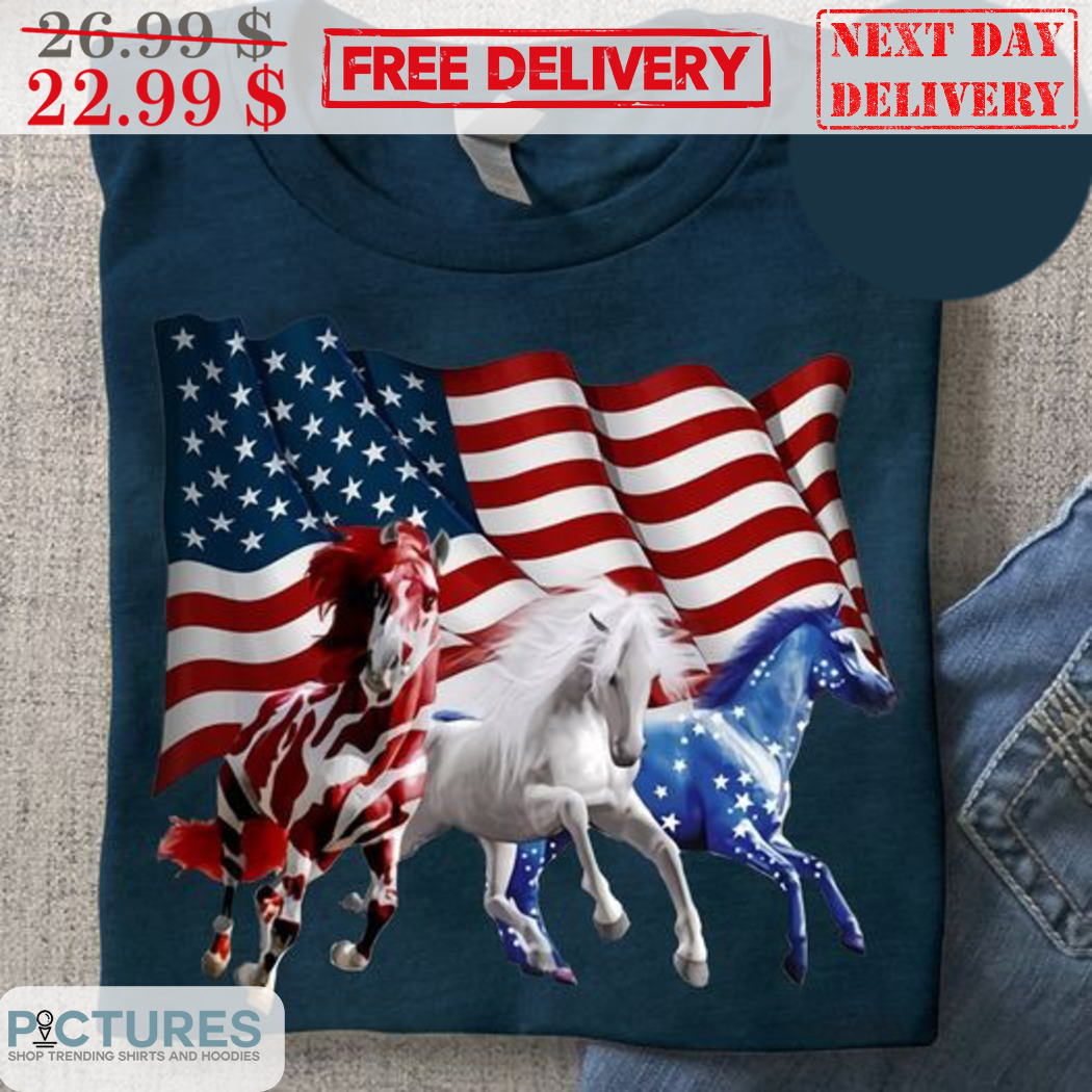 Horse Racing American Flag Shirt