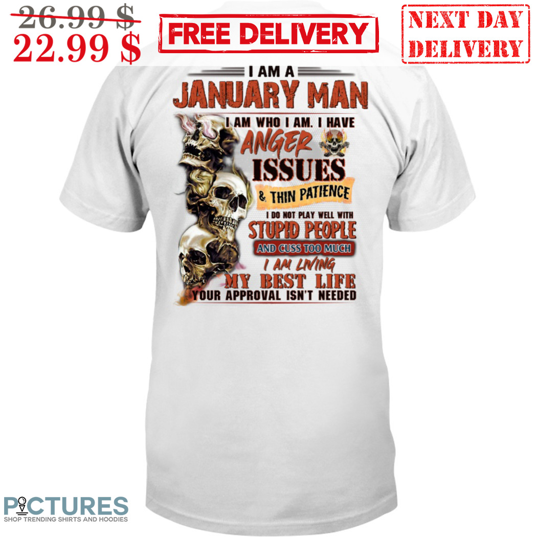 Custom Name Skull I Am A January Man I Am Who I Am Shirt