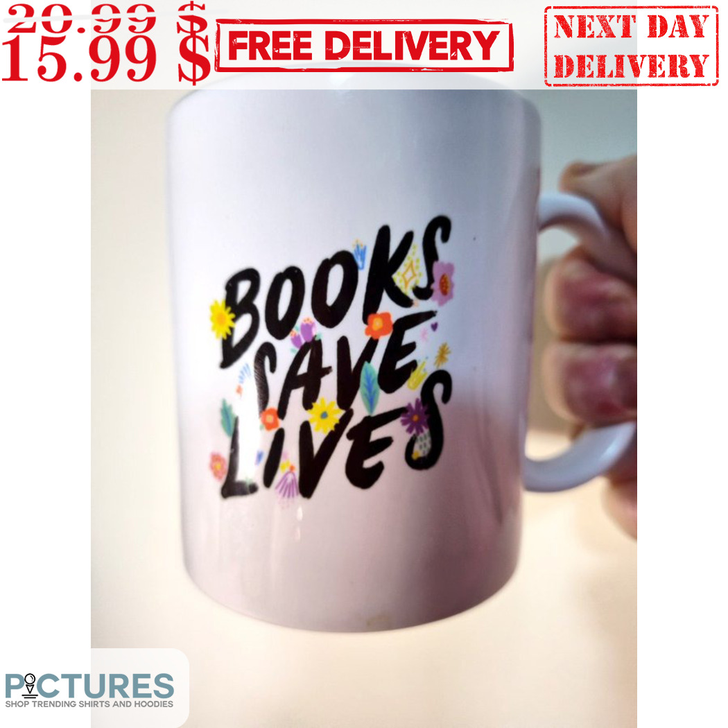 Floral Books Save Lives Mug