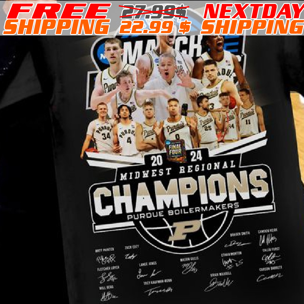 Midwest Regional Champions Purdue Boilermarkers P 2024 Final Four Shirt