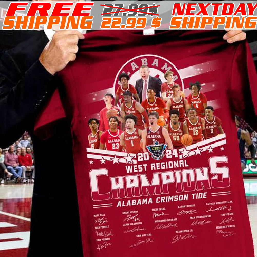 West Regional Champions Alabama Crimson Tide 2024 Signatures Shirt