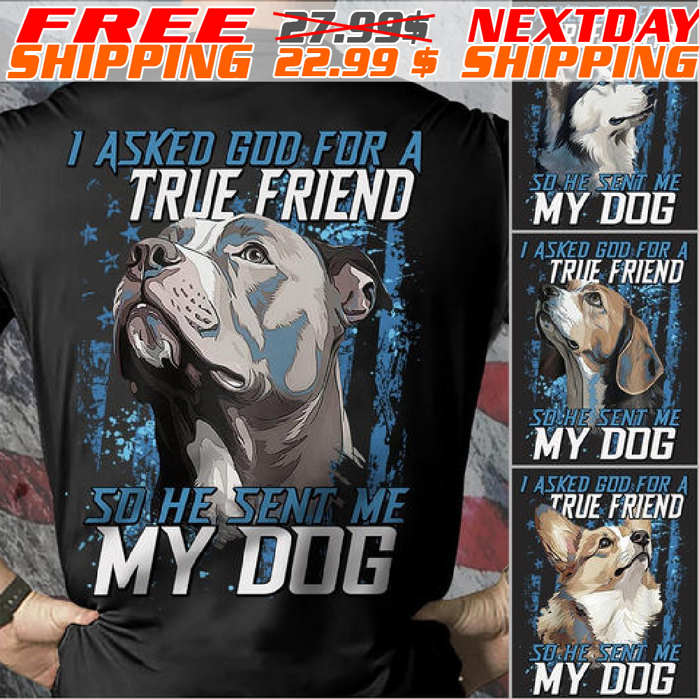 Bulldog I Asked God For A True Friend So He Sent Me My Dog Shirt