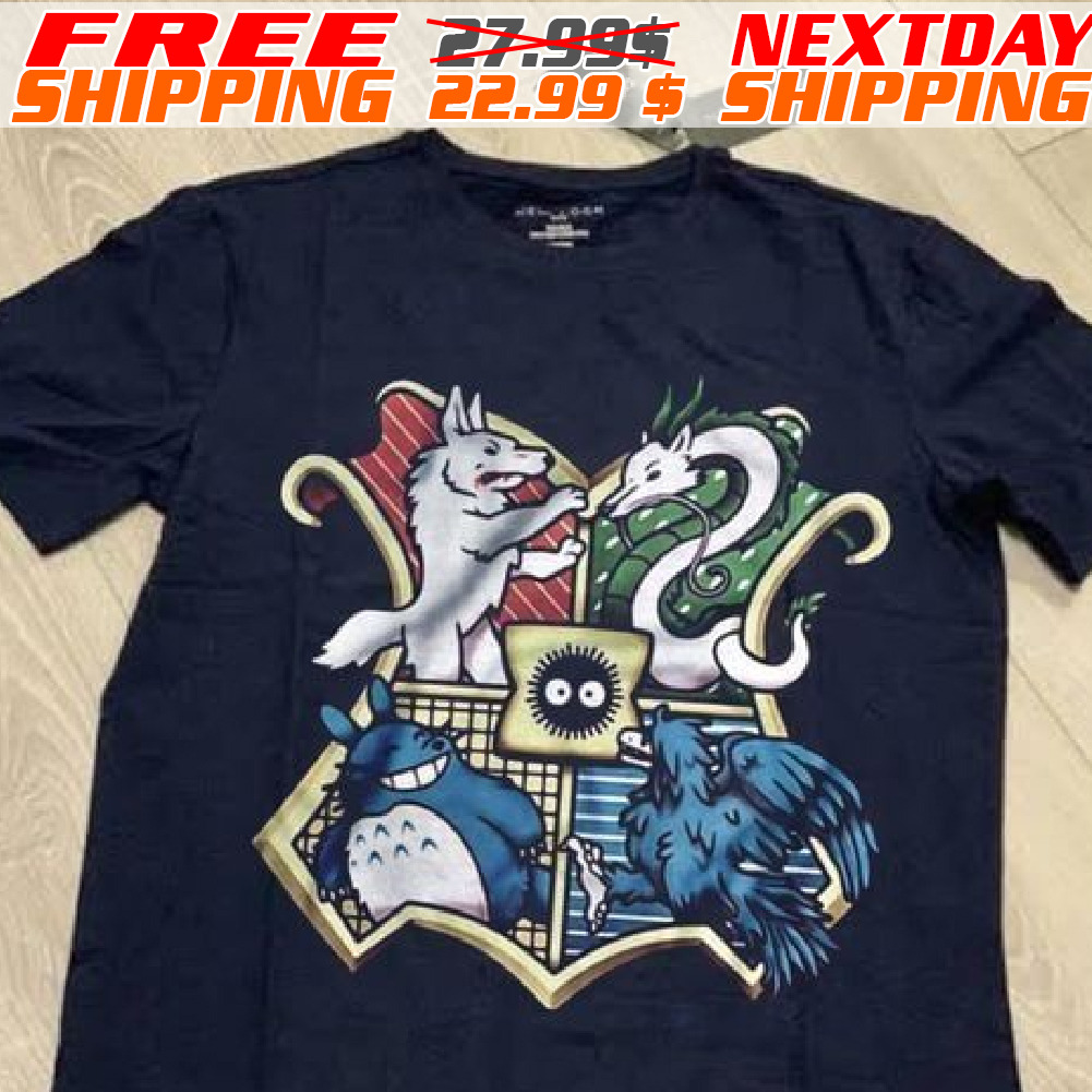 Ghibliwarts Studio Ghibli Miyazaki Creatures Harry Potter Houses Shirt