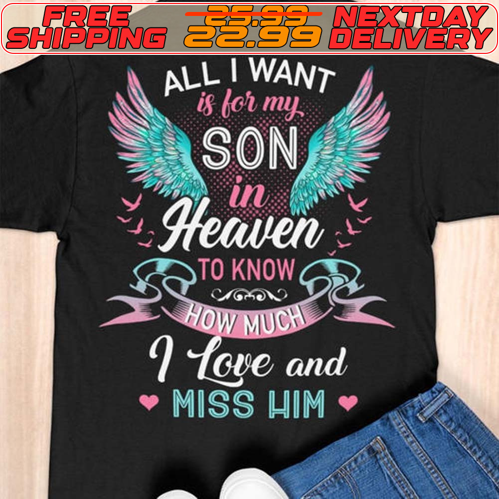 Wing All I Want Is For My Son In Heaven To Know How Much I Love And Miss Him Shirt