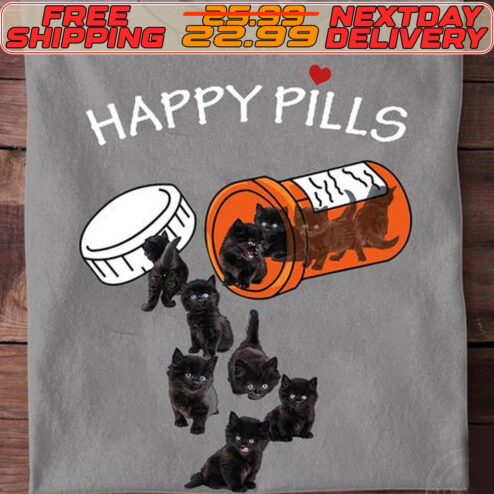 Happy Pills Black Cat Shirt