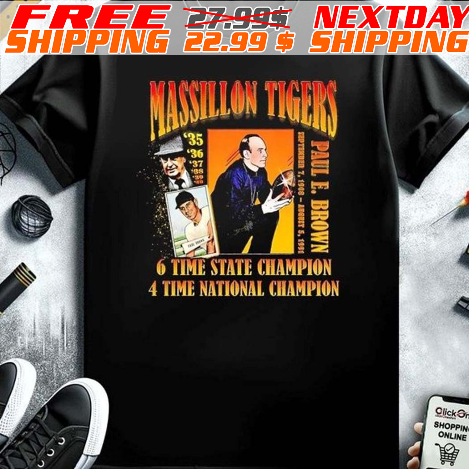 Massillon Tigers 6 Time State Champion 4 Time National Champion Shirt
