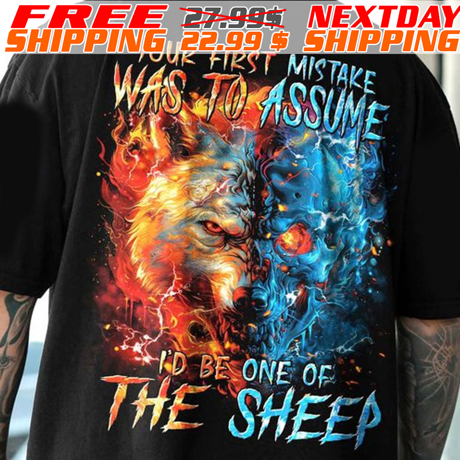Wolf Skull Your First Mistake Was To Assume I'd Be One Of The Sheep Shirt