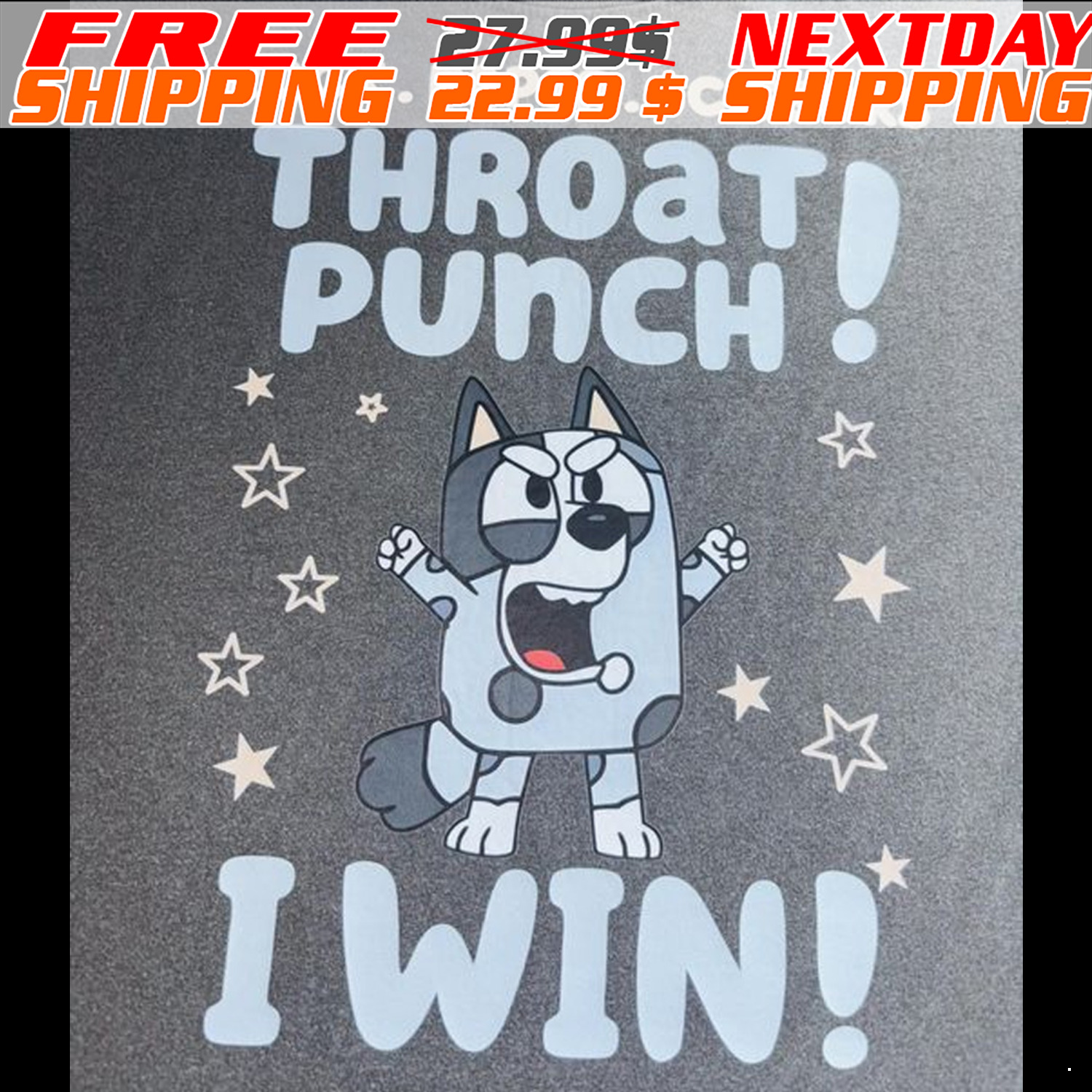 Bluey Rock Oaoer Scissors Throat Ounch I Win Shirt