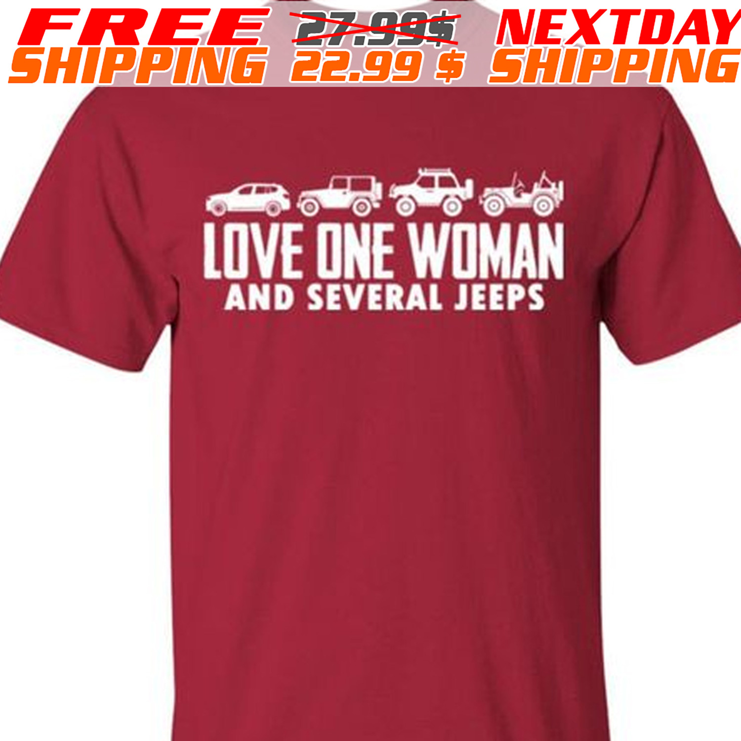 Cars Love One Woman And Several Jeeps Shirt