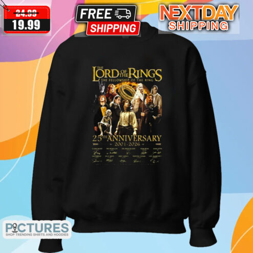 The Lord Of The Rings The Fellowship Of The Ring 25th Anniversary 2001 2026 Thank You For The Memories Shirt