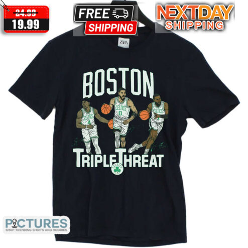 Boston Celtics Triple Threat Holiday Tatum Brown Shirt