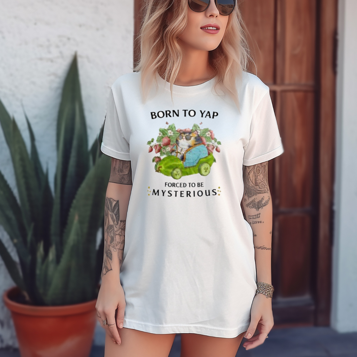 Cat Born To Yap Forced To Be Mysterious Shirt Cat Born To Yap Forced To Be Mysterious Shirt