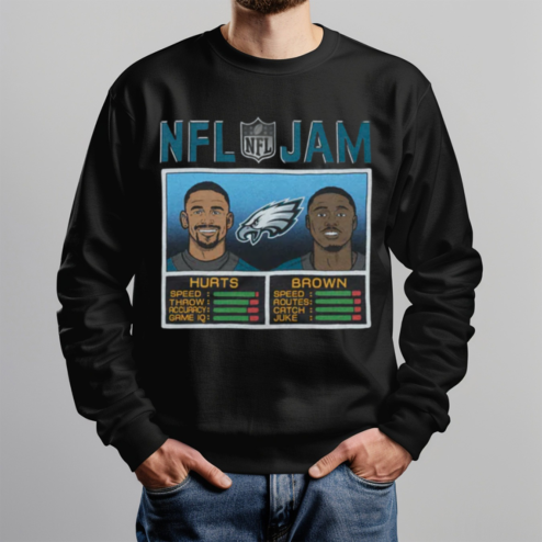 NFL Jam Eagles Hurts And Brown Shirt