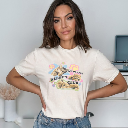 Cute Cat Always Sleepy Club Shirt