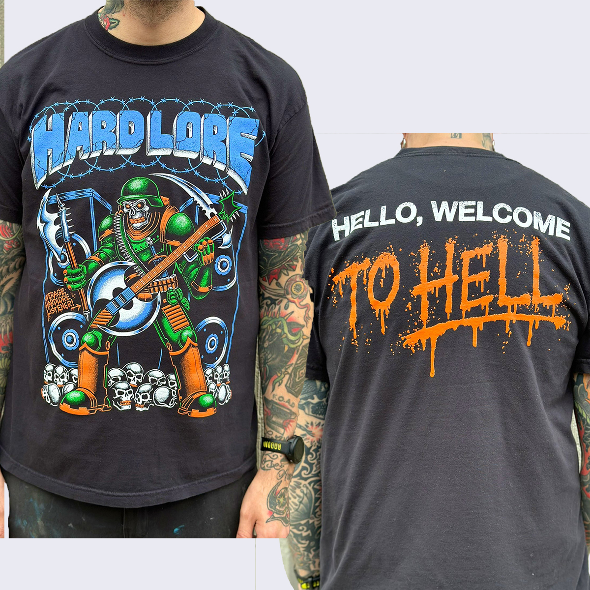 Skeleton Hard Lore Average Hardlore Listener Welcome To Hell Shirt ...