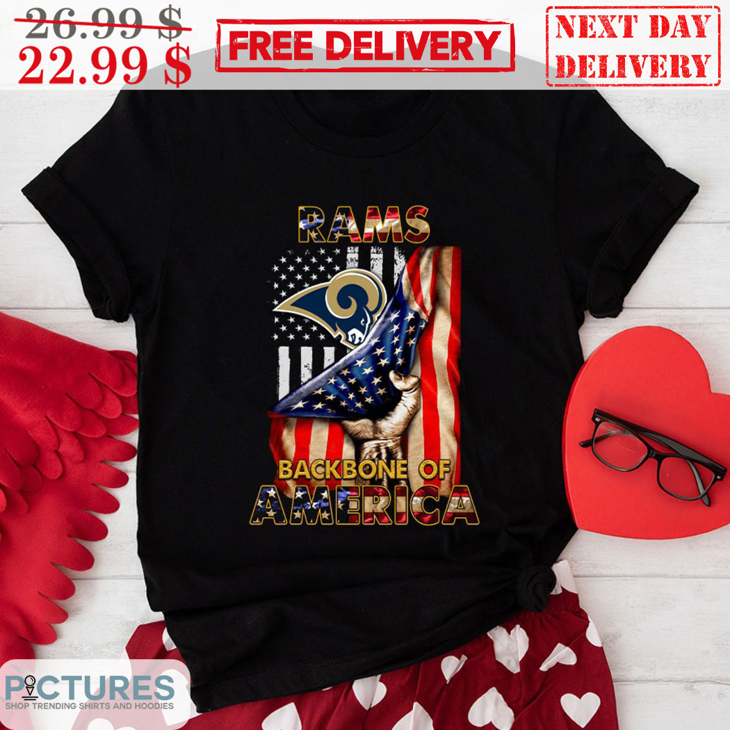 Los Angeles Rams Holding American Flag Backbone Of America Shirt