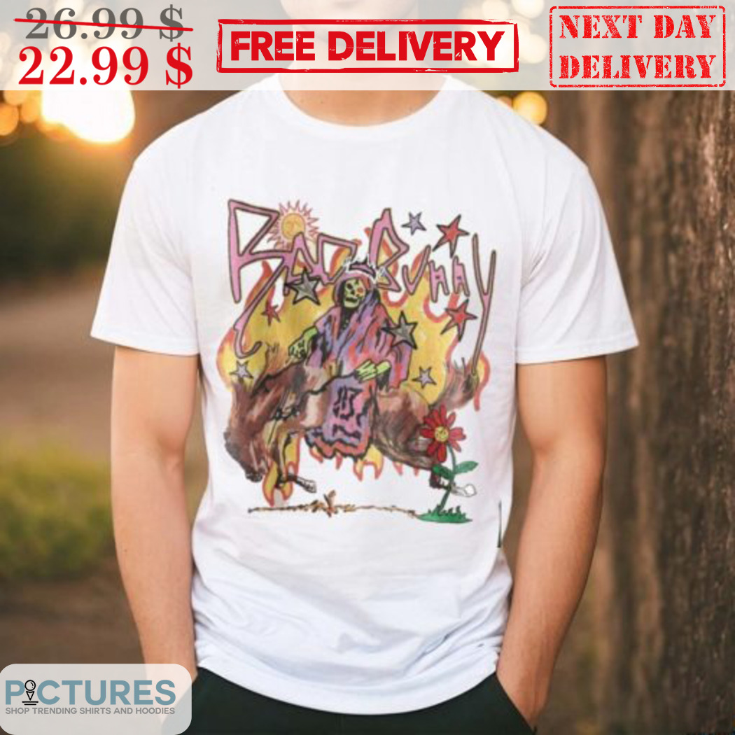 Bad Bunny Death Riding Horse Art Shirt