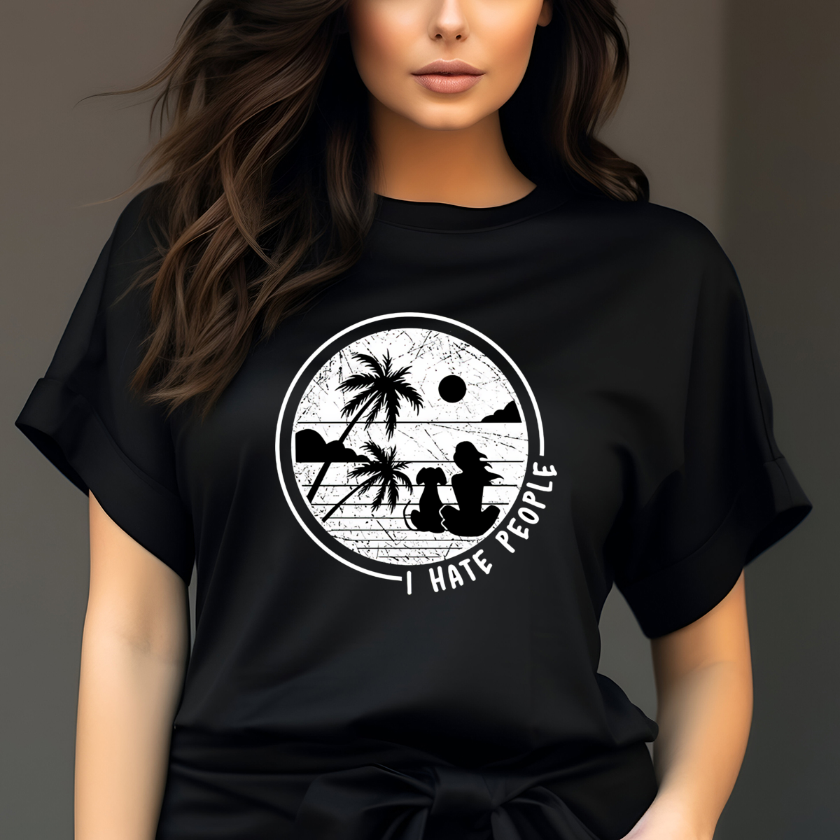 Beach Sunset I Hate People Retro Vintage Shirt