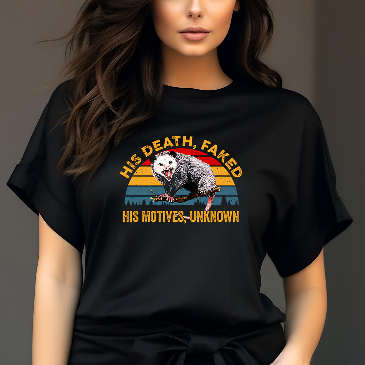 Opossum His Death Faked His Motives Unknown Retro Vintage Shirt