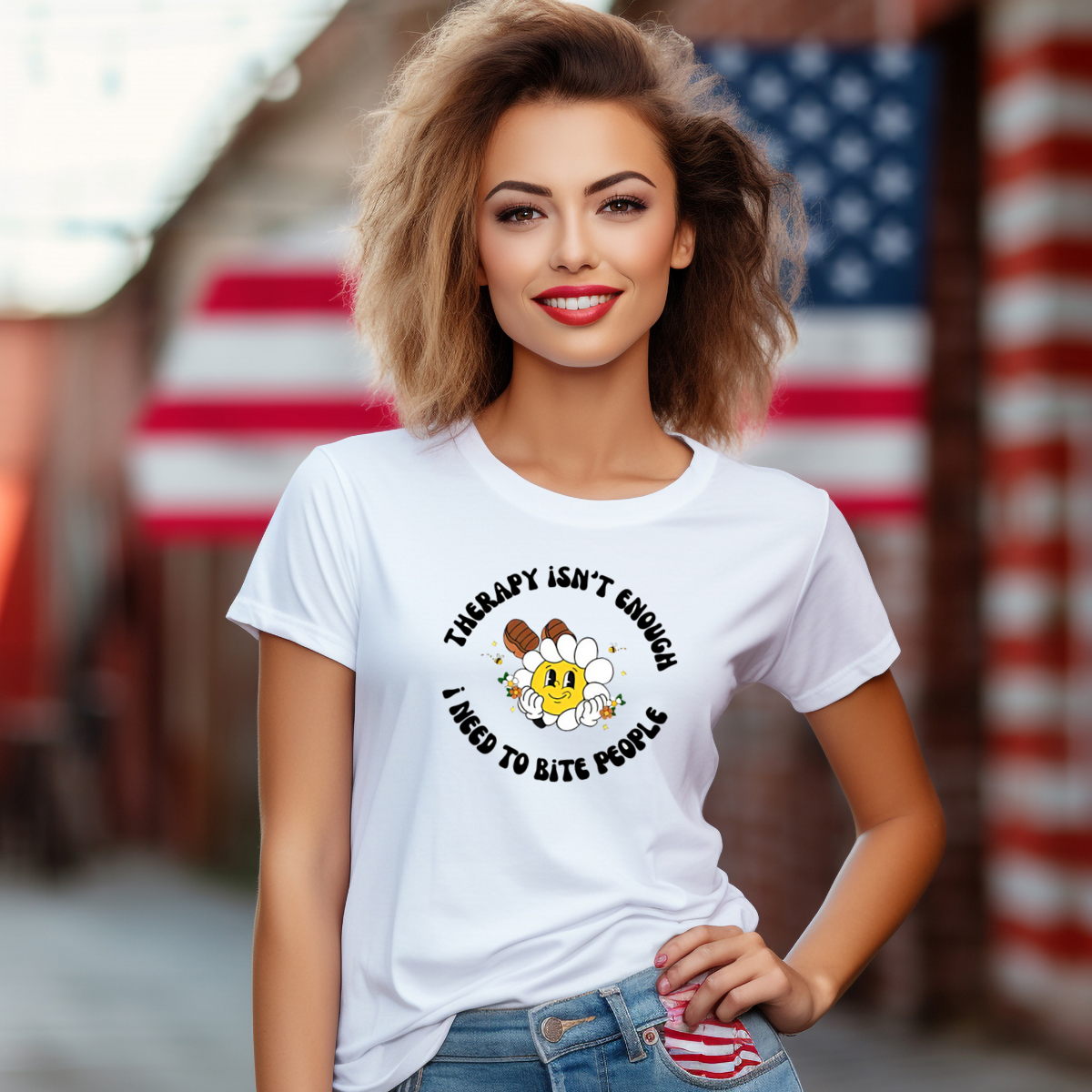 Daisy Therapy Isn't Enough I Need To Bite People Shirt