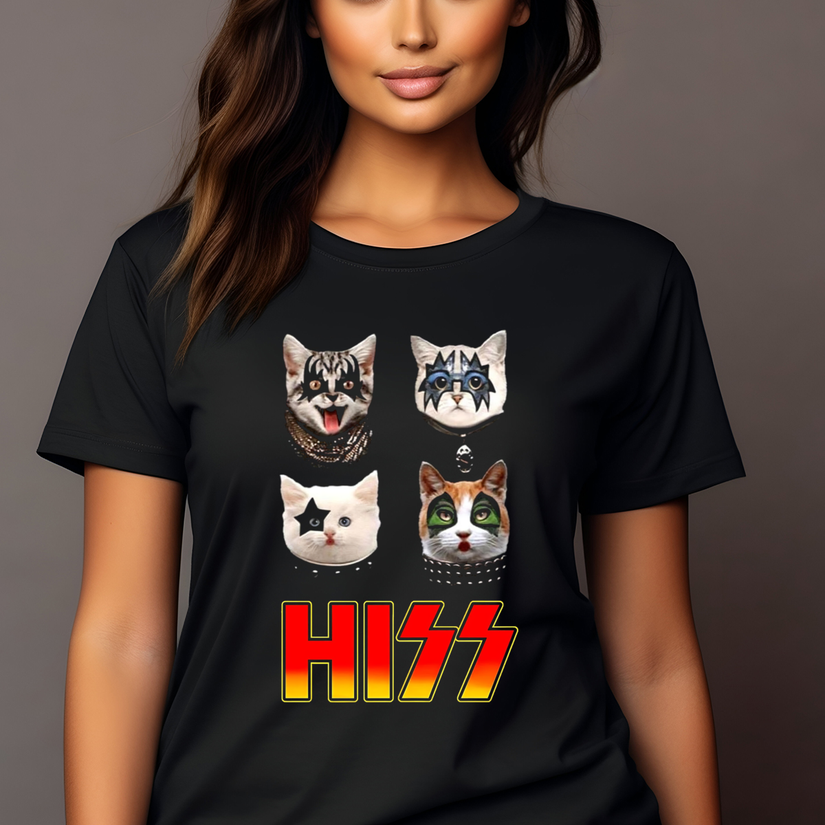 Kiss Band Kitty Hiss Paul Stanley Gene Simmons Peter Criss Ace Frehley Shirt