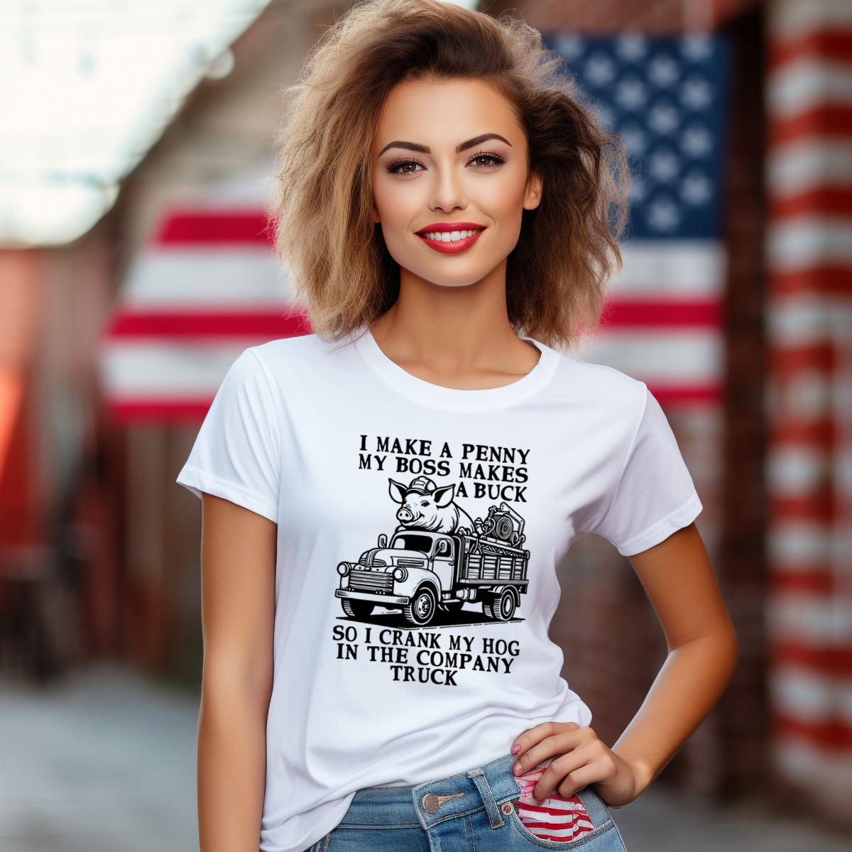 Pig Trucker I Make A Penny My Boss Makes A Buck Shirt