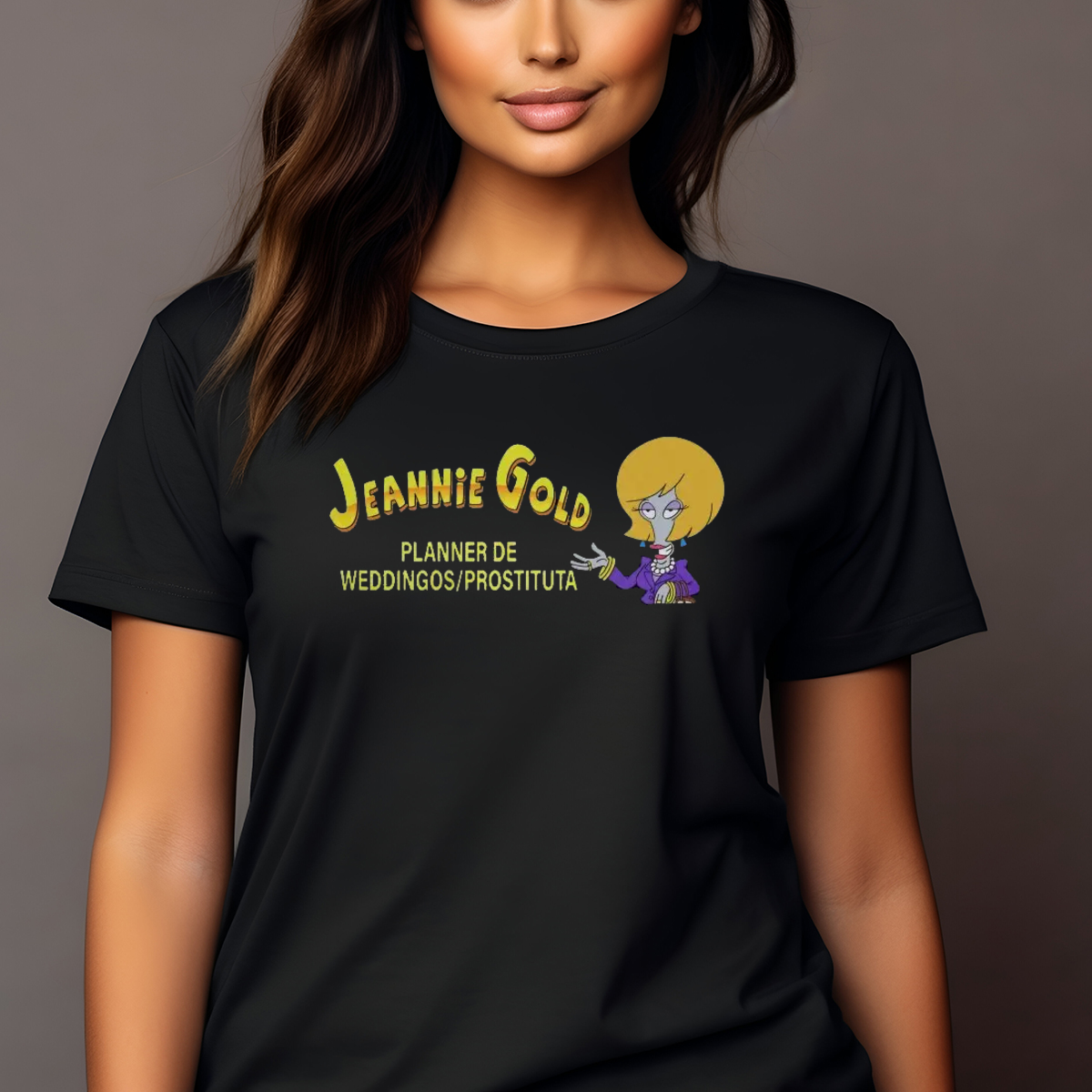 Jeannie Gold American Dad Planner De Weddingos Prostituta Shirt
